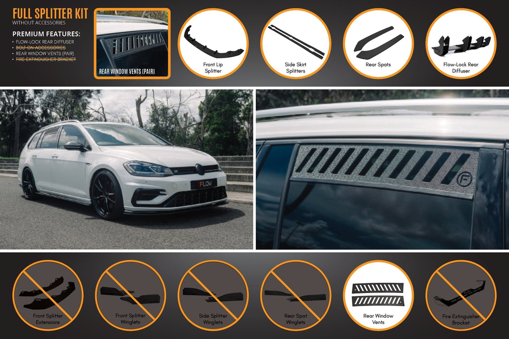 MK7.5 Golf R Wagon Full Lip Splitter Set-Flow Designs