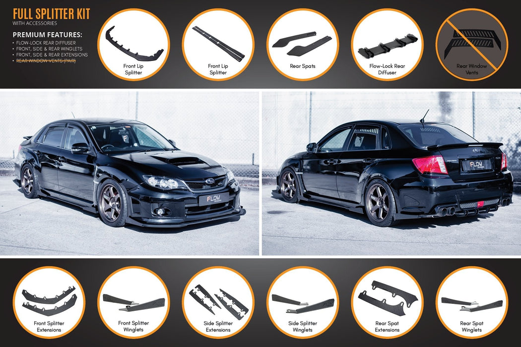 Impreza WRX/RS G3 Sedan PFL Full Lip Splitter Set-Flow Designs