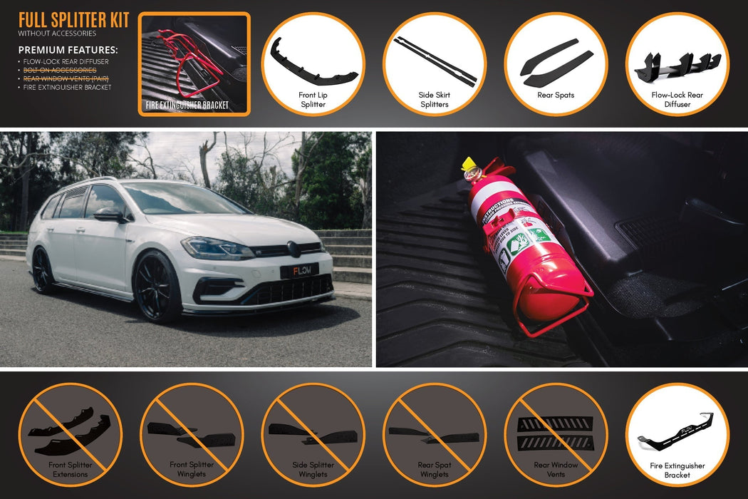 MK7.5 Golf R Wagon Full Lip Splitter Set-Flow Designs