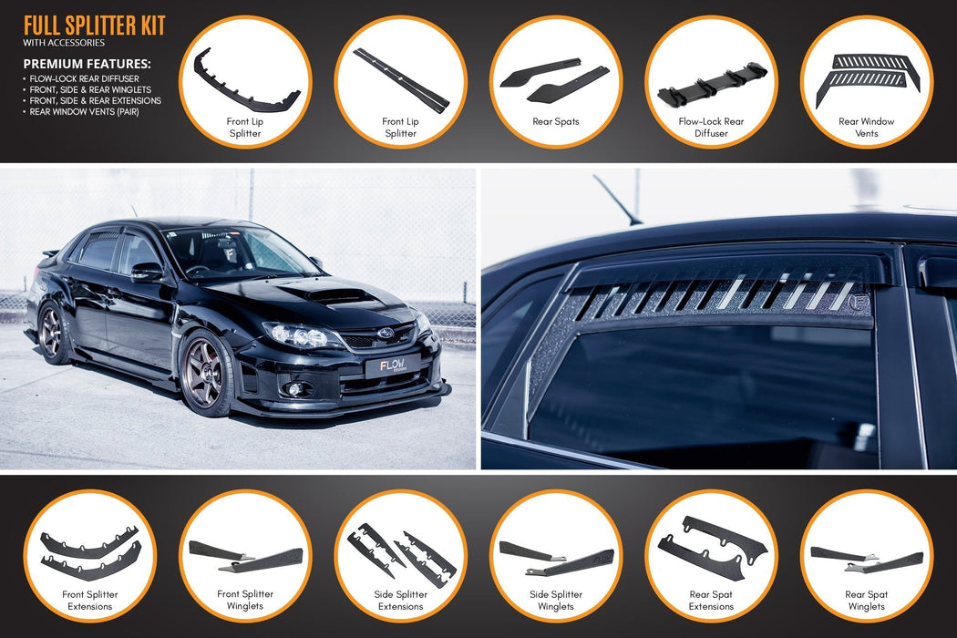 Impreza WRX/RS G3 Sedan PFL Full Lip Splitter Set-Flow Designs