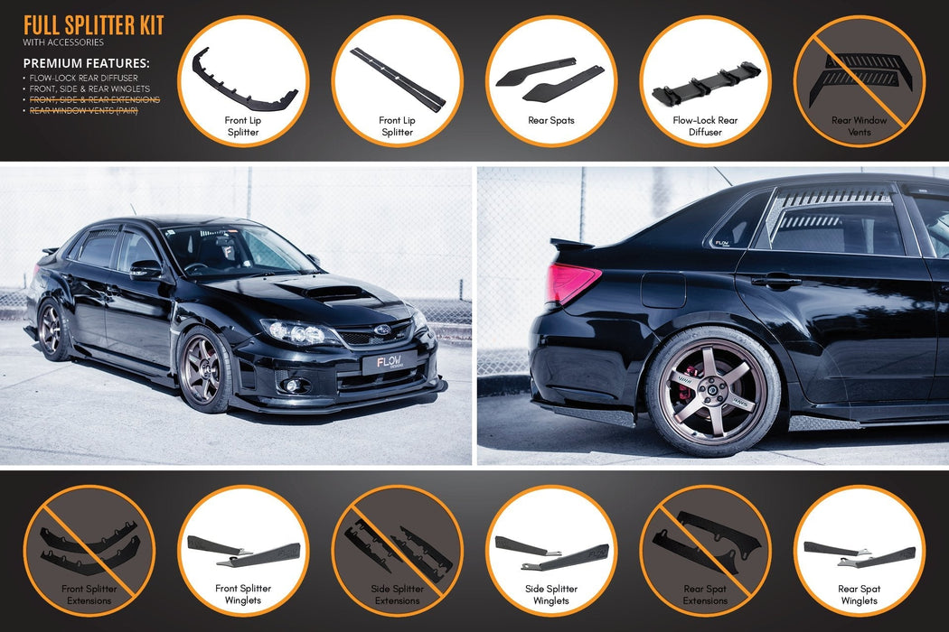 Impreza WRX / STI G3 Sedan FL Full Lip Splitter Set-Flow Designs