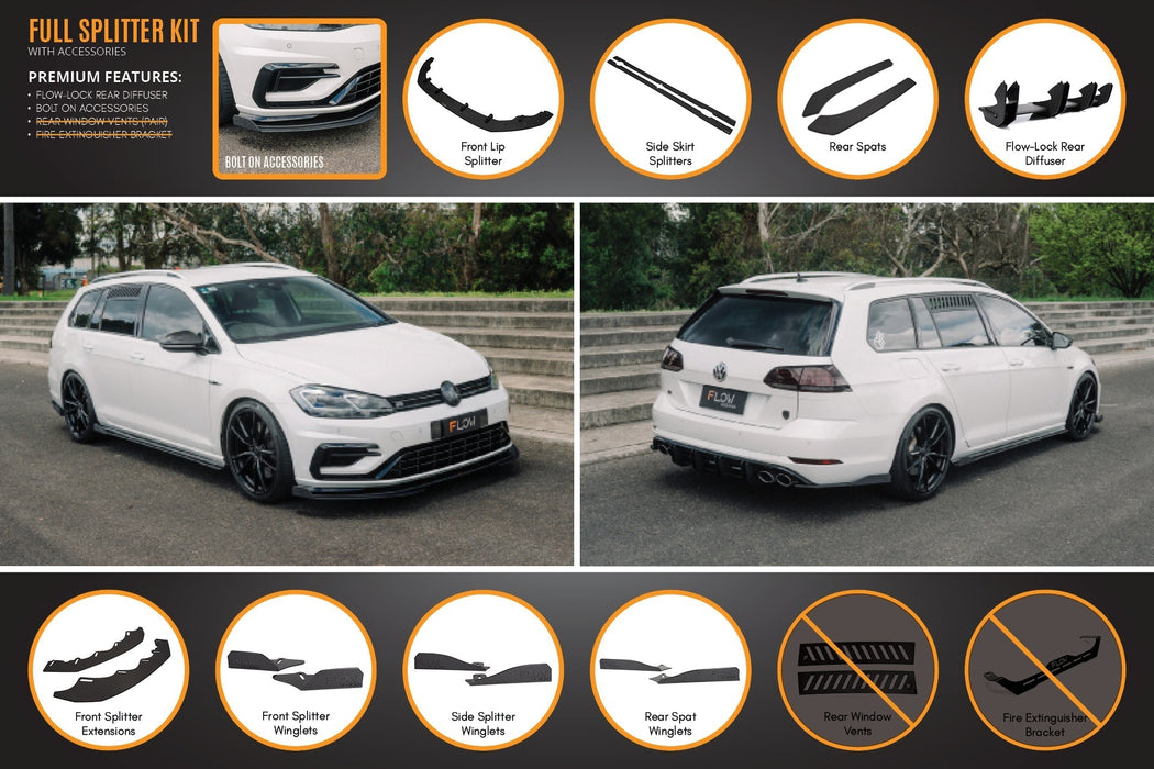 MK7.5 Golf R Wagon Full Lip Splitter Set-Flow Designs
