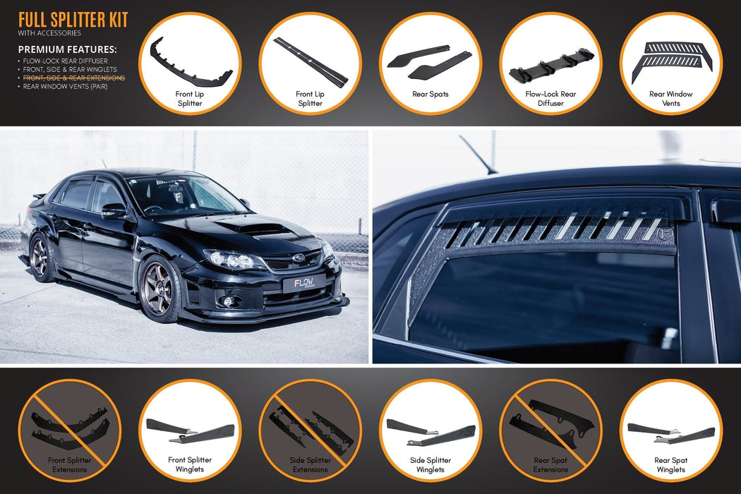 Impreza WRX / STI G3 Sedan FL Full Lip Splitter Set-Flow Designs
