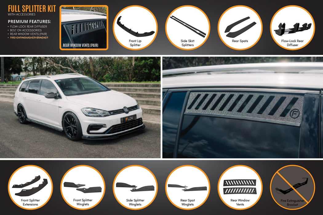 MK7.5 Golf R Wagon Full Lip Splitter Set-Flow Designs