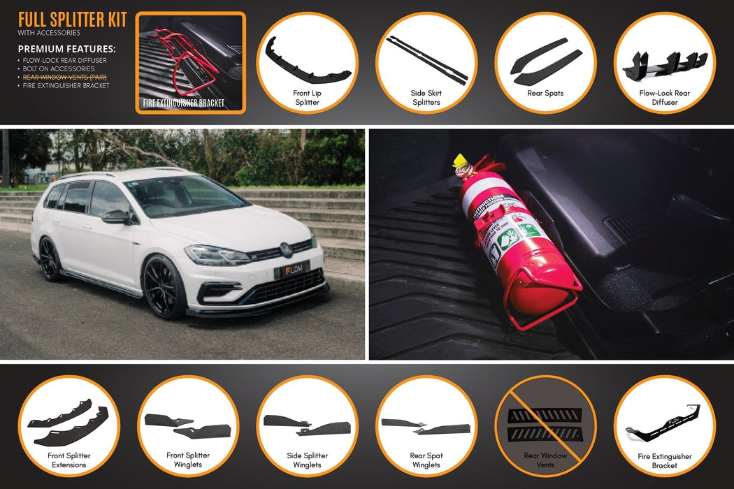 MK7.5 Golf R Wagon Full Lip Splitter Set-Flow Designs
