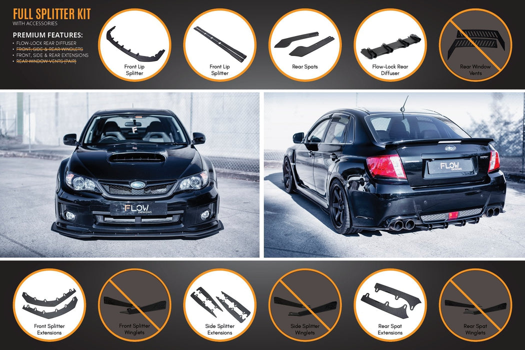 Impreza WRX / STI G3 Sedan FL Full Lip Splitter Set-Flow Designs