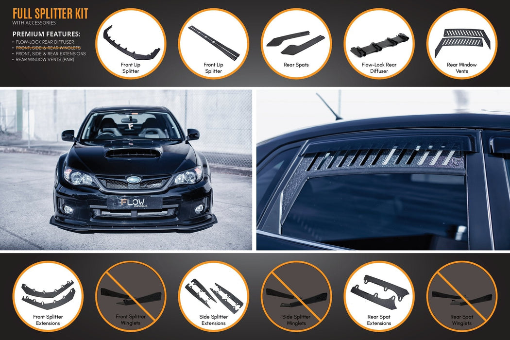 Impreza WRX / STI G3 Sedan FL Full Lip Splitter Set-Flow Designs