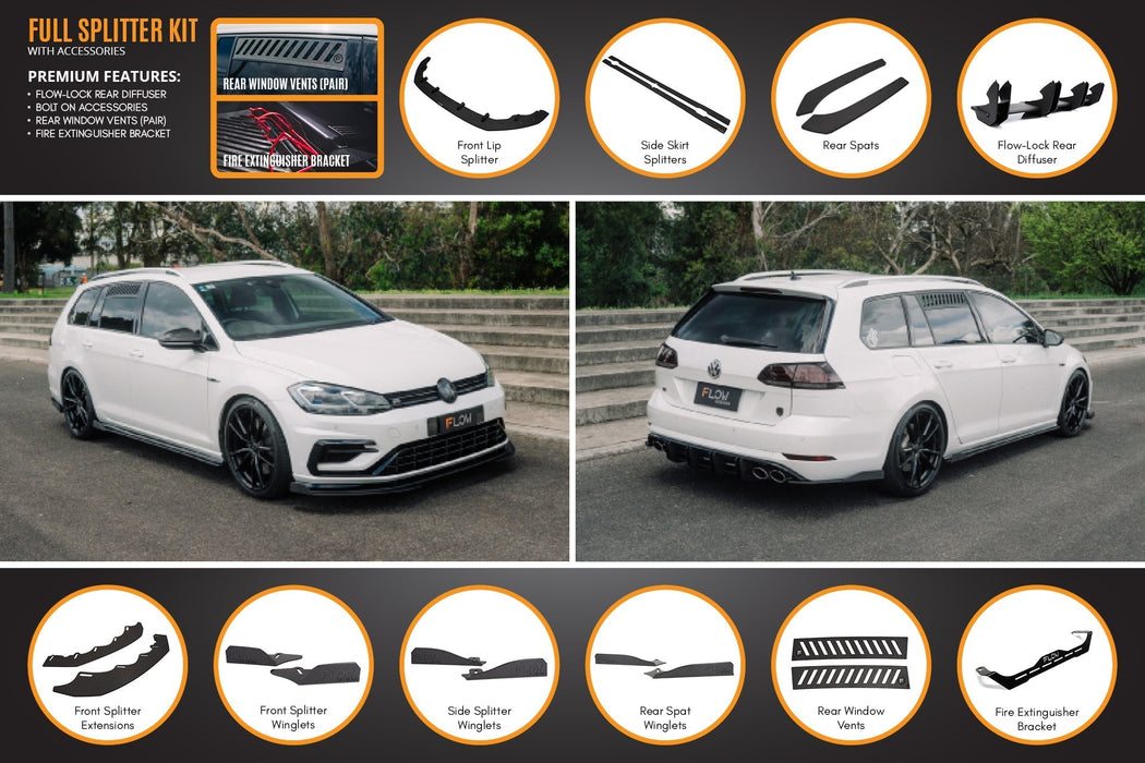 MK7.5 Golf R Wagon Full Lip Splitter Set-Flow Designs