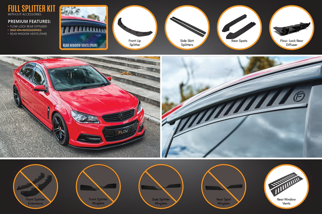 VF Commodore S1 Sedan Full Lip Splitter Set-Flow Designs
