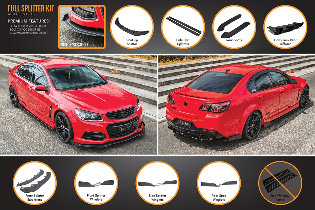 VF Commodore S1 Sedan Full Lip Splitter Set-Flow Designs