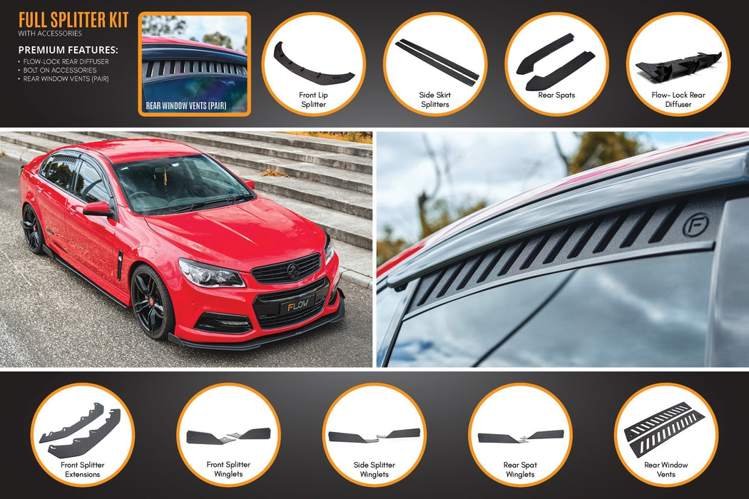 VF Commodore S1 Sedan Full Lip Splitter Set-Flow Designs