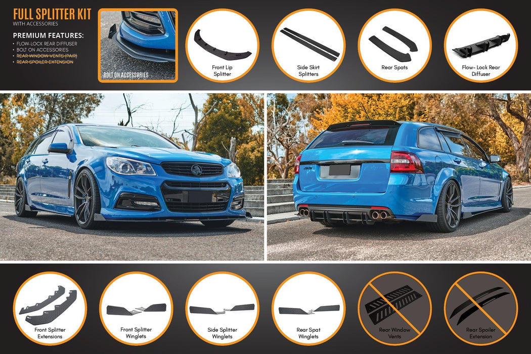 VF Commodore S1 Wagon Full Lip Splitter Set-Flow Designs