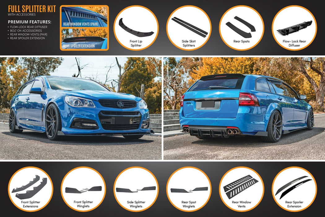 VF Commodore S1 Wagon Full Lip Splitter Set-Flow Designs