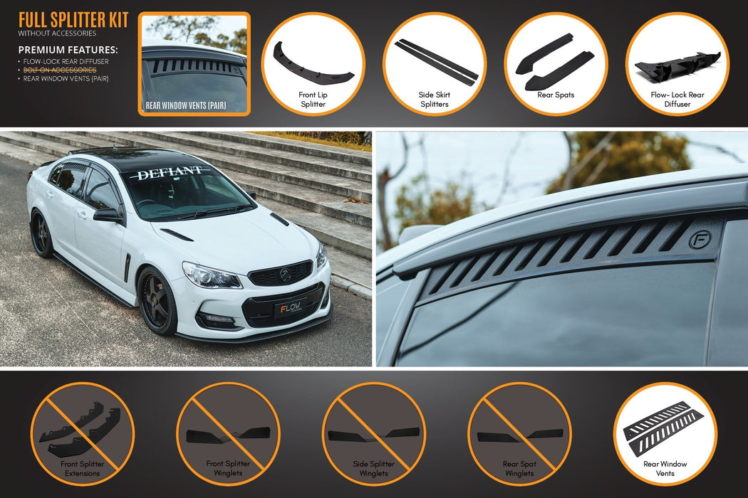 VF Commodore S2 Sedan Full Lip Splitter Set-Flow Designs