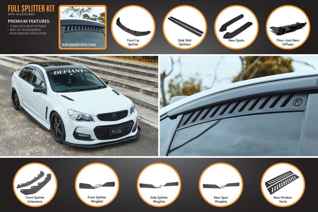 VF Commodore S2 Sedan Full Lip Splitter Set-Flow Designs