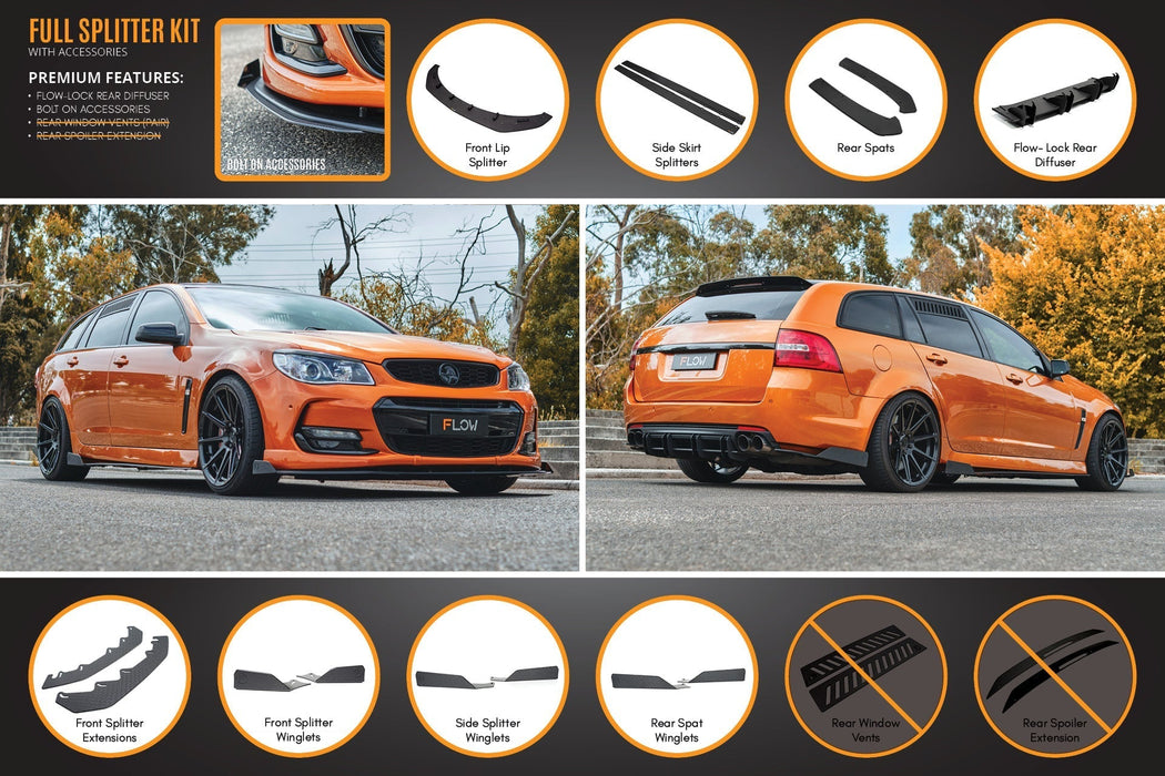 VF Commodore S2 Wagon Full Lip Splitter Set-Flow Designs