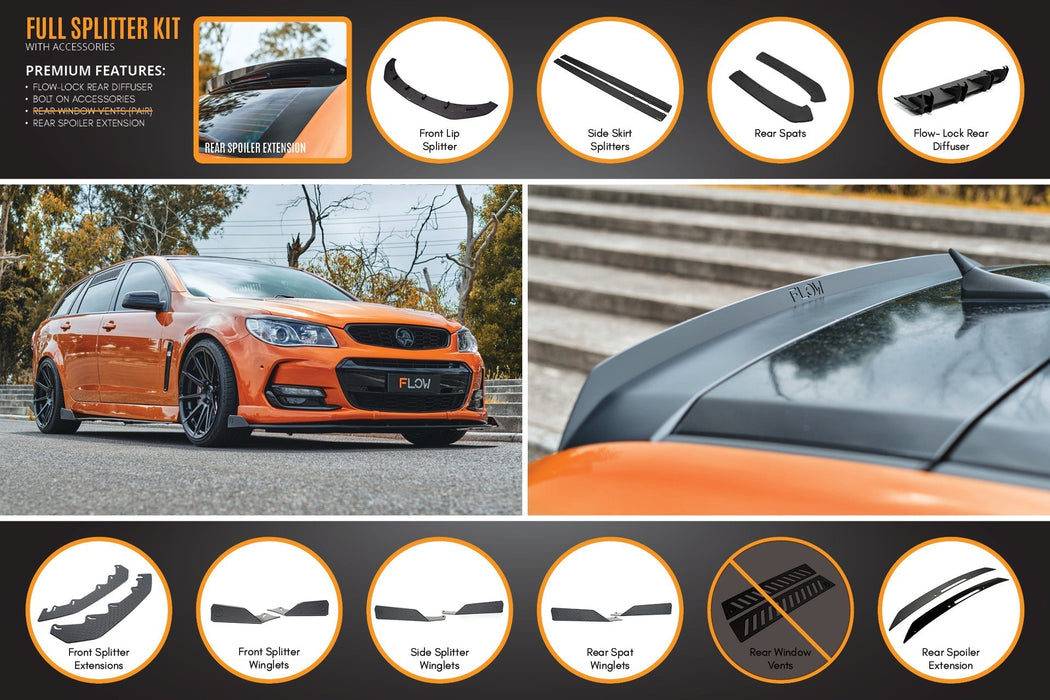 VF Commodore S2 Wagon Full Lip Splitter Set-Flow Designs