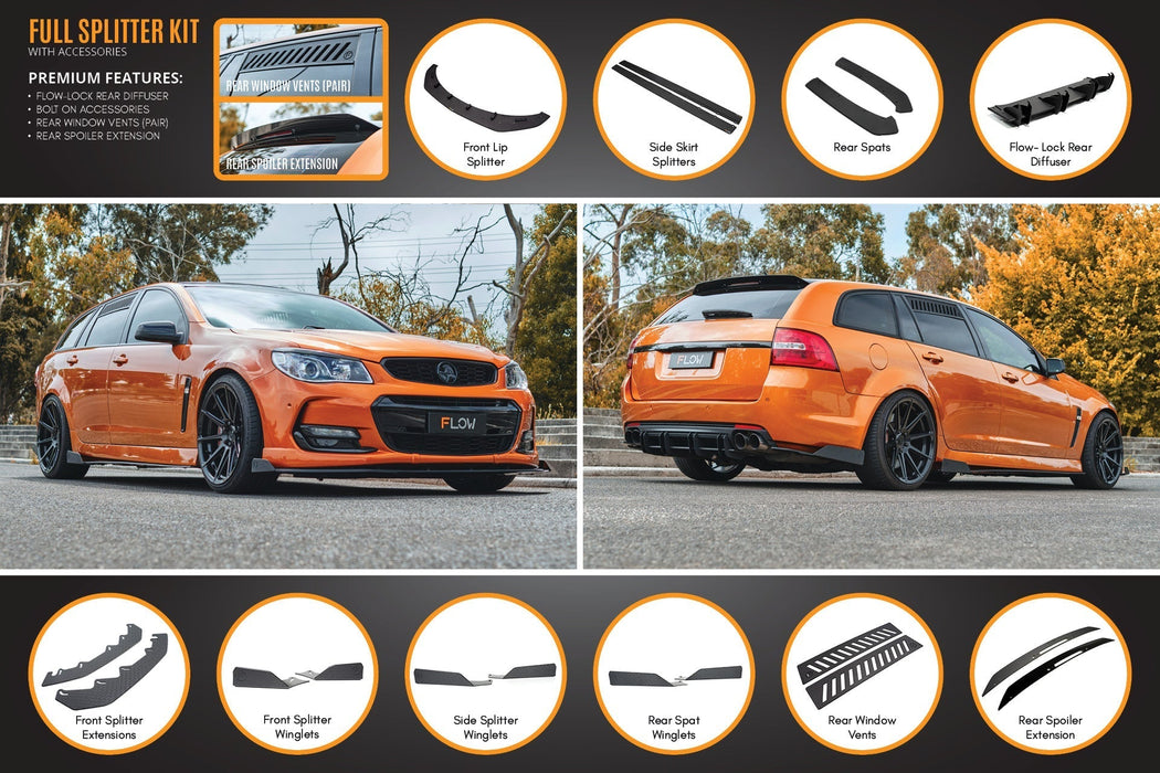 VF Commodore S2 Wagon Full Lip Splitter Set-Flow Designs
