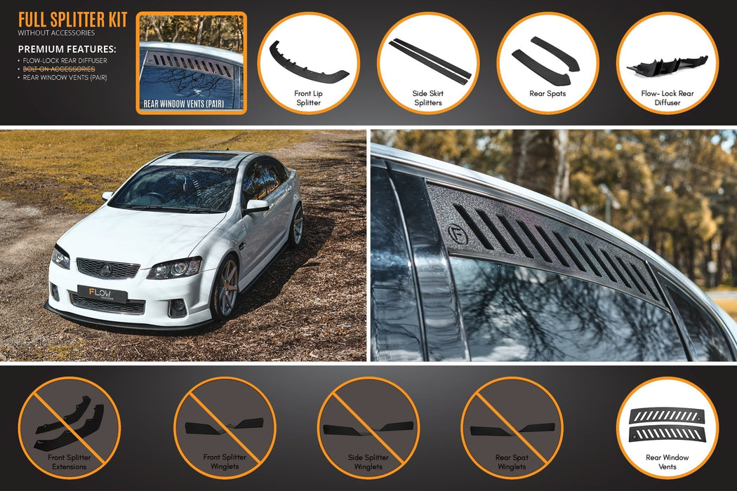 VE Commodore S2 Sedan Full Lip Splitter Set-Flow Designs