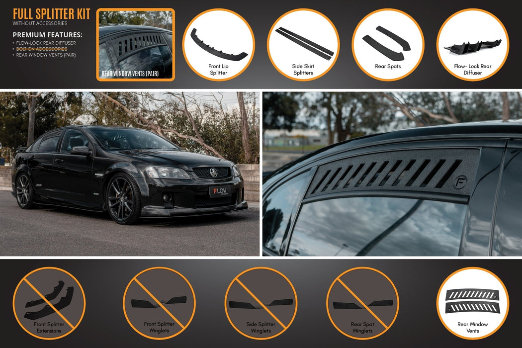 VE Commodore S1 Sedan Full Lip Splitter Set-Flow Designs