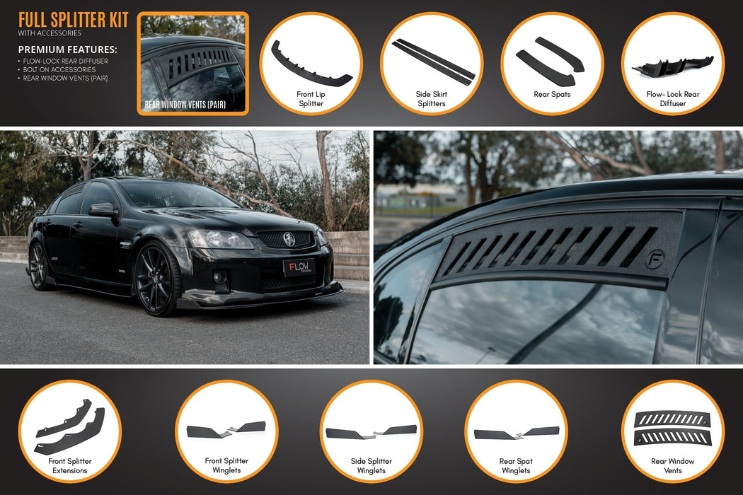 VE Commodore S1 Sedan Full Lip Splitter Set-Flow Designs
