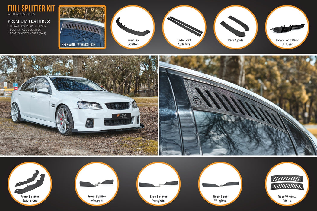 VE Commodore S2 Sedan Full Lip Splitter Set-Flow Designs