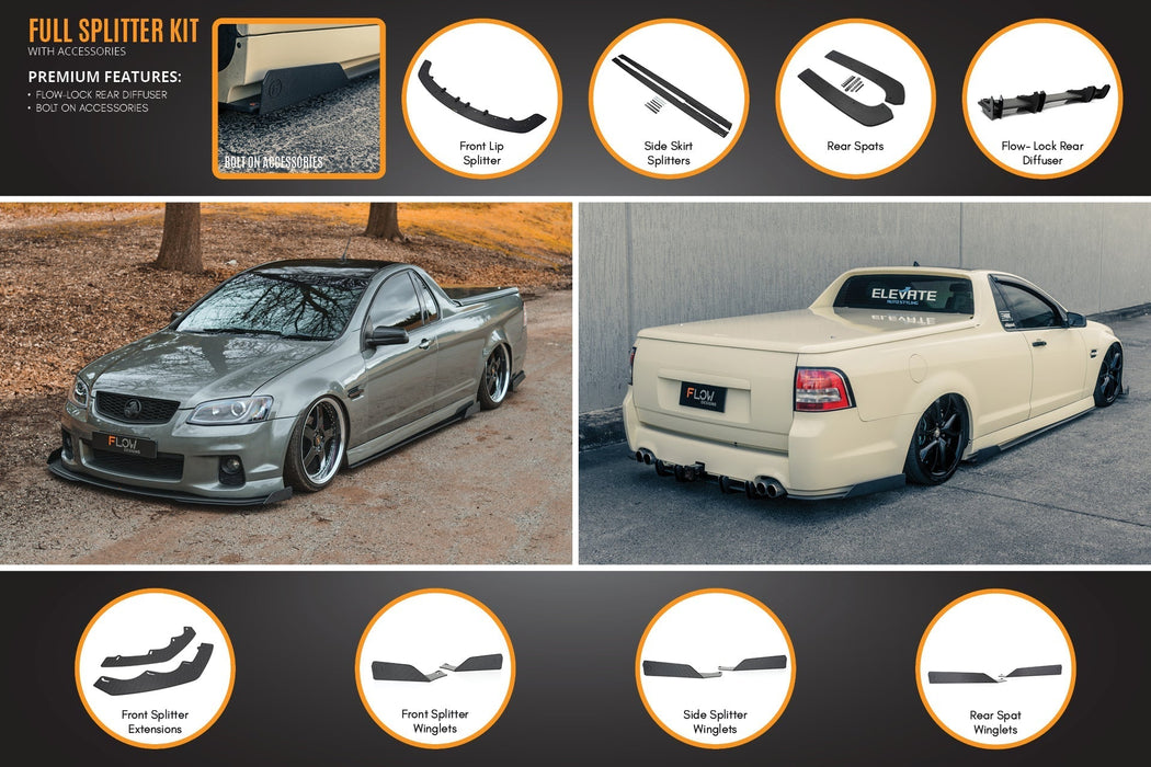 VE Commodore Ute Full Lip Splitter Set-Flow Designs