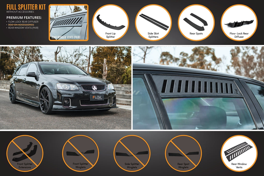 VE Commodore S2 Wagon Full Lip Splitter Set-Flow Designs