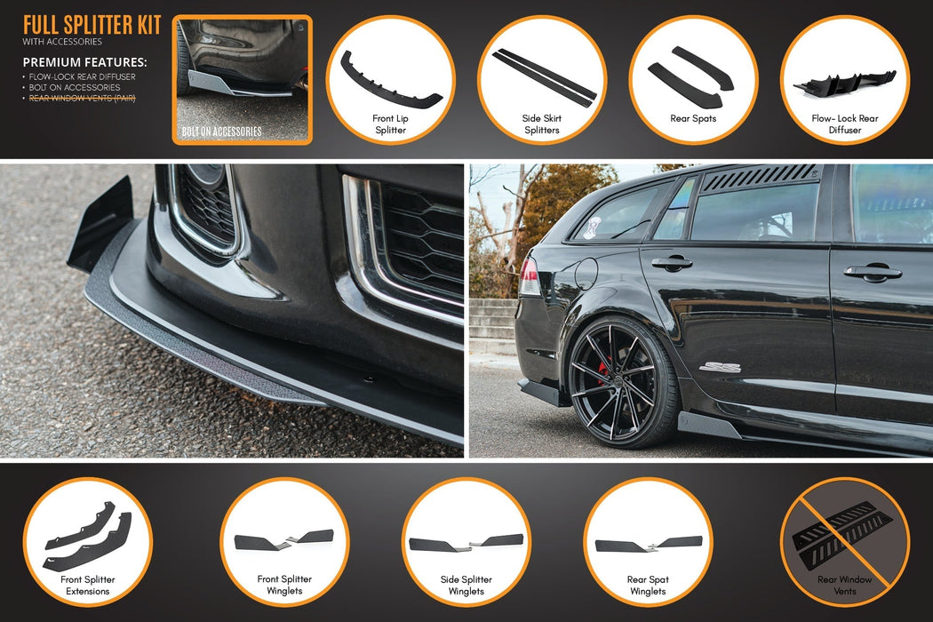VE Commodore S1 Wagon Full Lip Splitter Set-Flow Designs