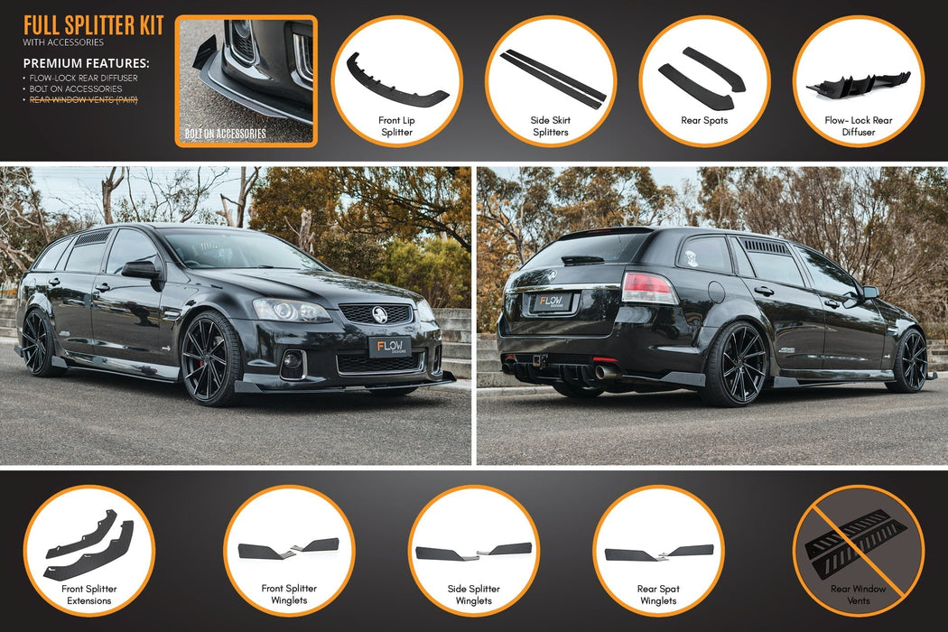 VE Commodore S2 Wagon Full Lip Splitter Set-Flow Designs