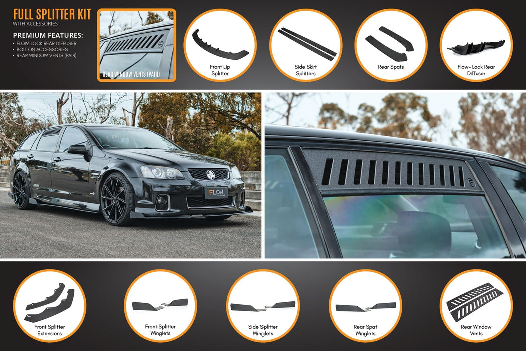 VE Commodore S2 Wagon Full Lip Splitter Set-Flow Designs