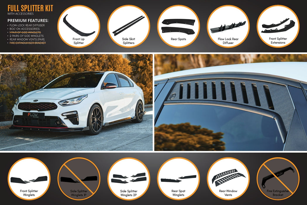 Cerato GT Sedan PFL Full Lip Splitter Set-Flow Designs