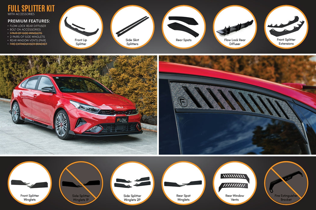 Cerato GT Hatch Facelift Full Lip Splitter Set-Flow Designs