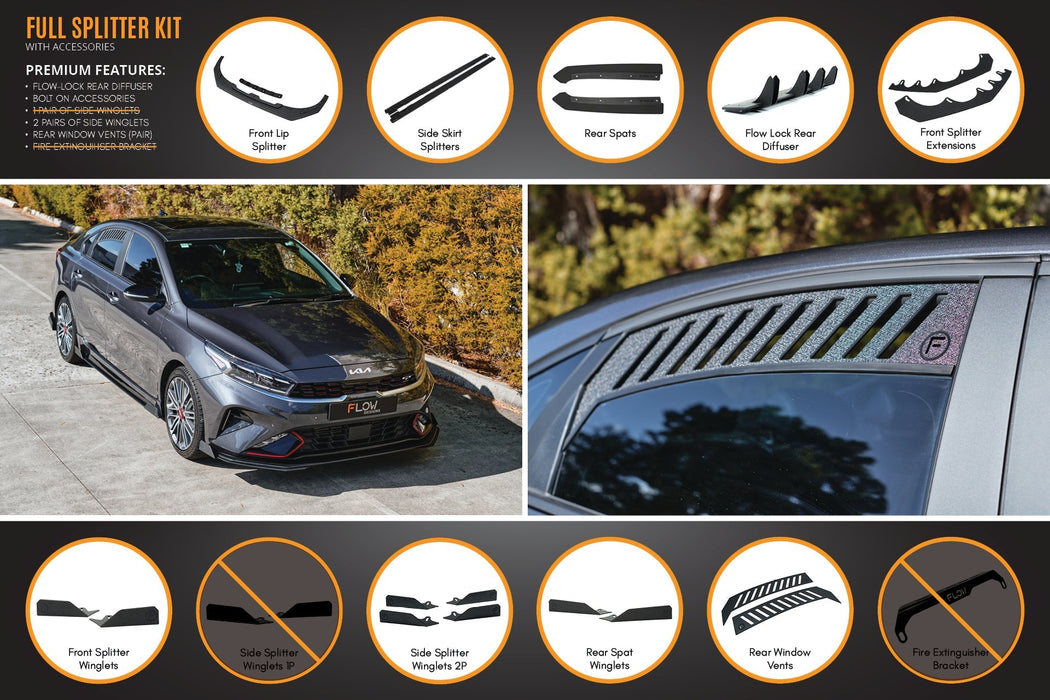 Cerato GT Sedan FL Full Lip Splitter Set-Flow Designs