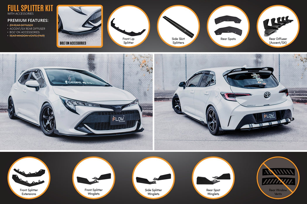 Corolla MZEA12R/ZWE211R 2018-2022 Full Lip Splitter Set-Flow Designs