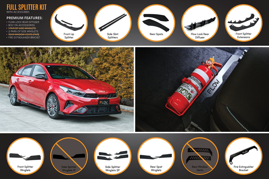 Cerato GT Hatch Facelift Full Lip Splitter Set-Flow Designs
