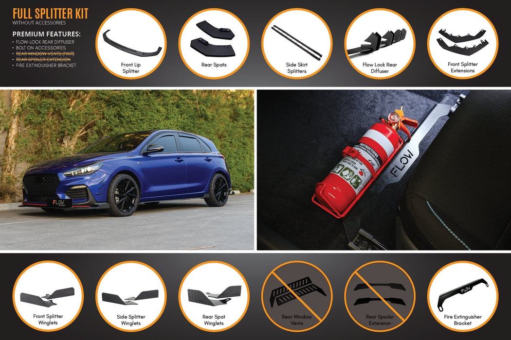 i30 N Line Hatch PD (2018-Current) Full Splitter Lip Set-Flow Designs