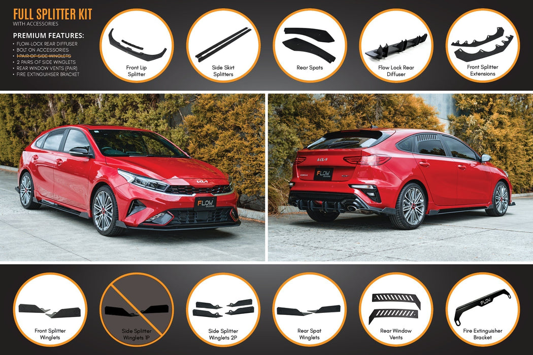 Cerato GT Hatch Facelift Full Lip Splitter Set-Flow Designs