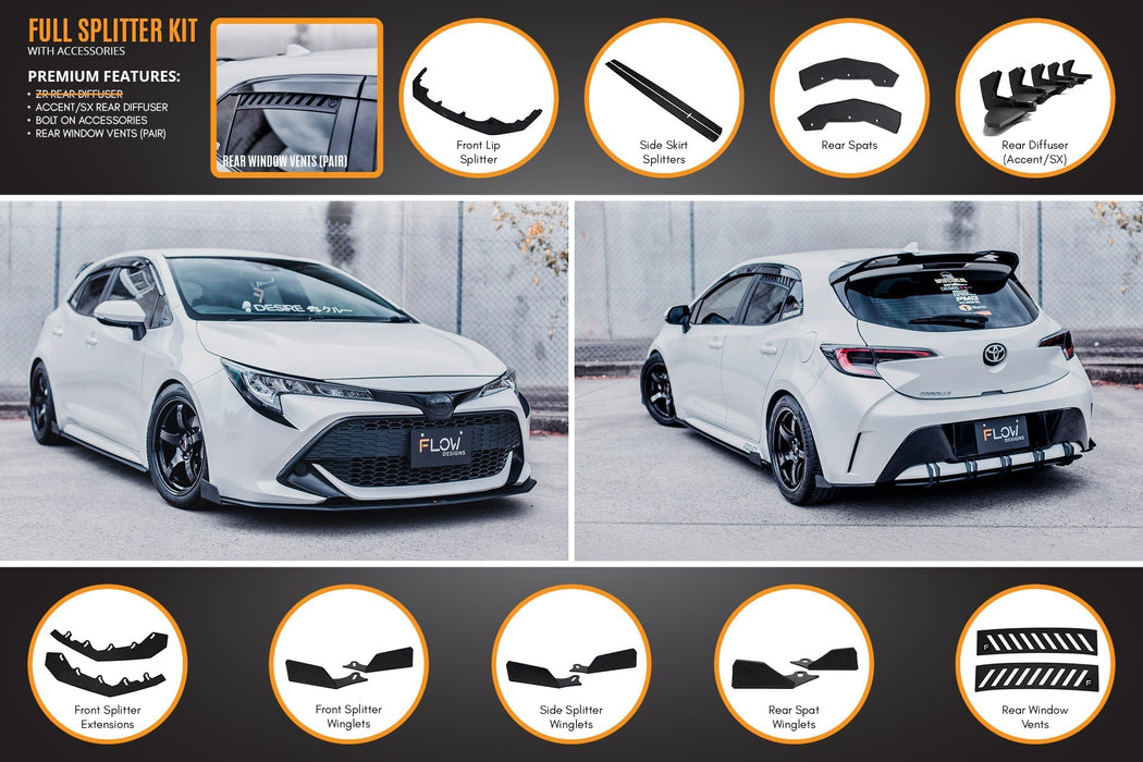 Corolla MZEA12R/ZWE211R 2018-2022 Full Lip Splitter Set-Flow Designs