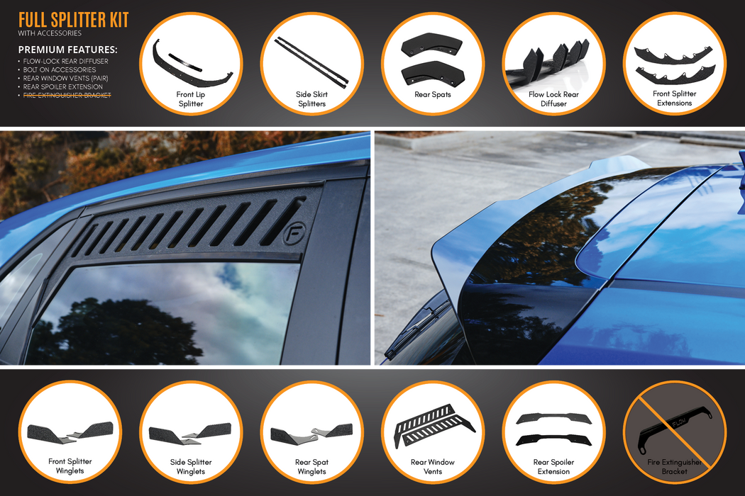 i30 SR Hatch (2017-2018) Full Lip Splitter Set-Flow Designs