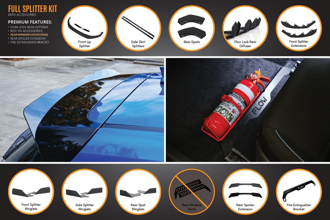 i30 SR Hatch (2017-2018) Full Lip Splitter Set-Flow Designs