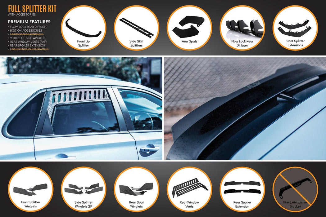 i30N Hatch PD (2018-2020) Full Lip Splitter Set-Flow Designs