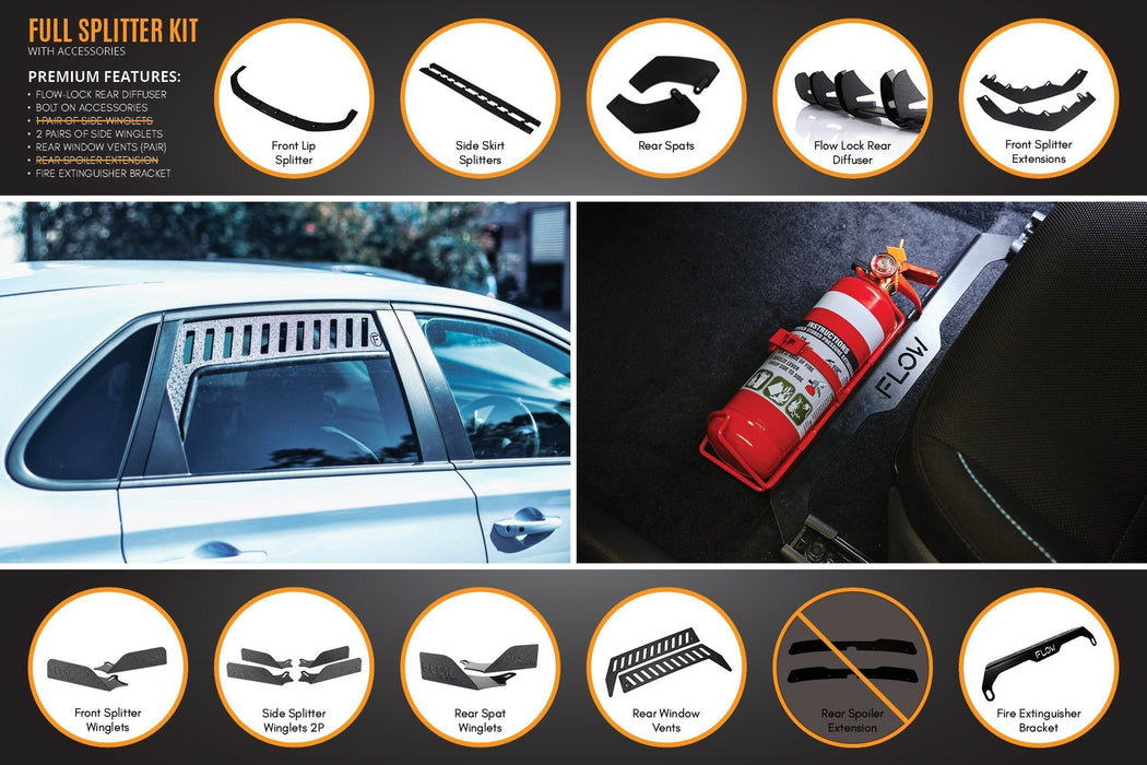 i30N Hatch PD (2018-2020) Full Lip Splitter Set-Flow Designs