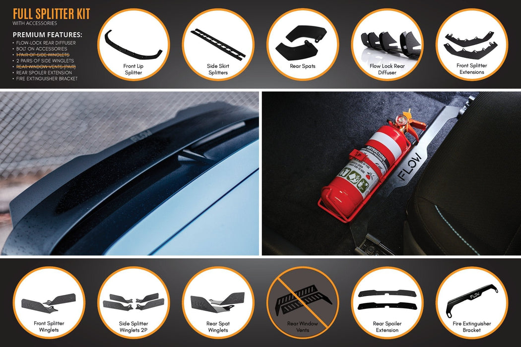 i30N Hatch PD (2018-2020) Full Lip Splitter Set-Flow Designs