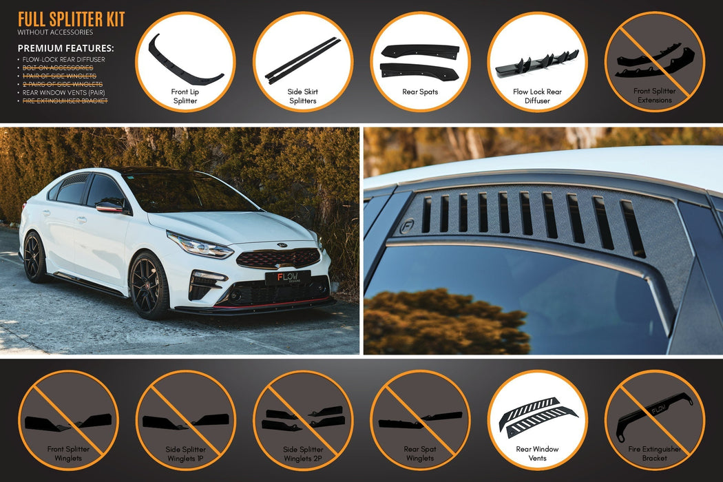 Cerato GT Sedan PFL Full Lip Splitter Set-Flow Designs