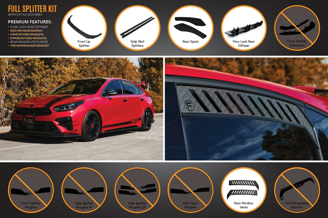Cerato GT Hatch PFL Full Lip Splitter Set-Flow Designs