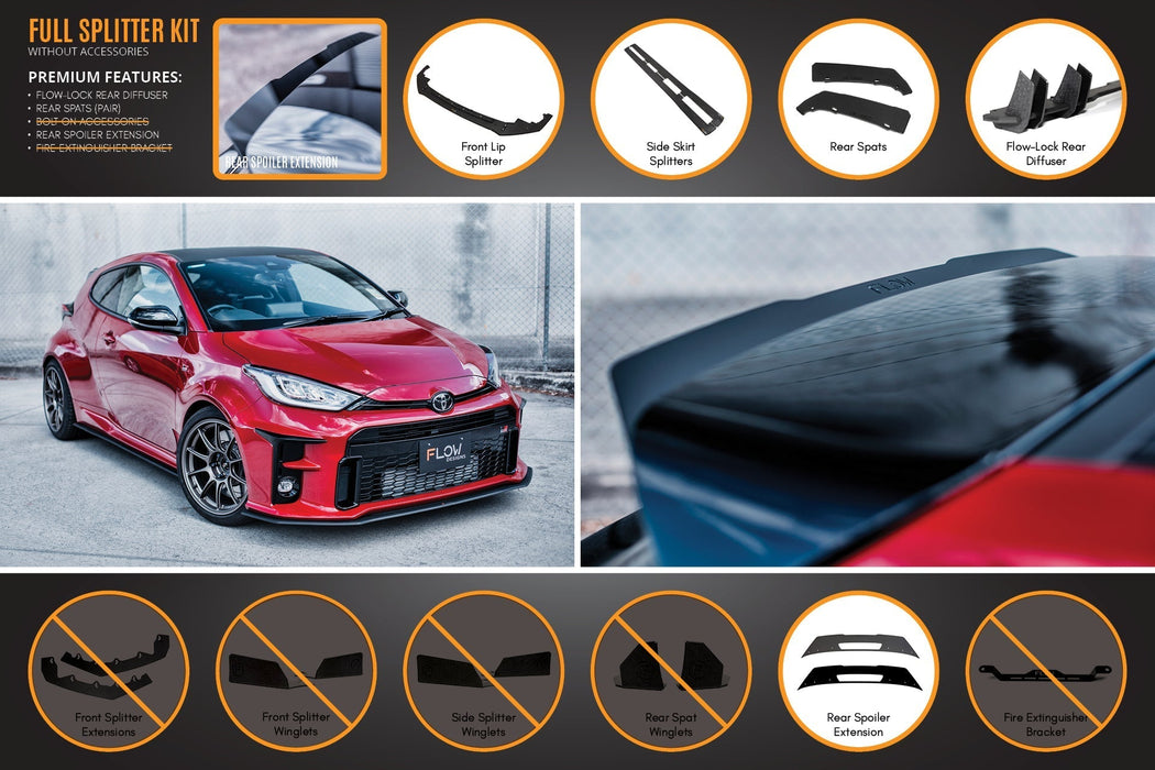Yaris GR Full Lip Splitter Kit With Rear Diffuser-Flow Designs
