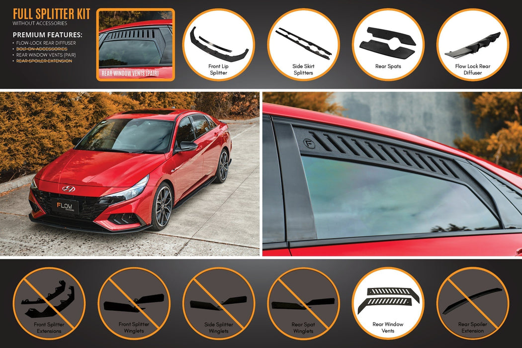 CN7 Elantra N Line Sedan 2020 Full Lip Splitter Set-Flow Designs