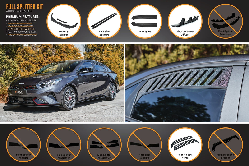 Cerato GT Sedan FL Full Lip Splitter Set-Flow Designs