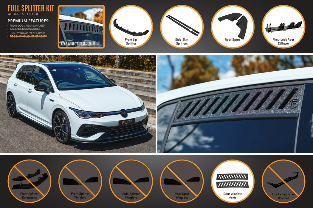 MK8 Golf R Full Lip Splitter Set-Flow Designs